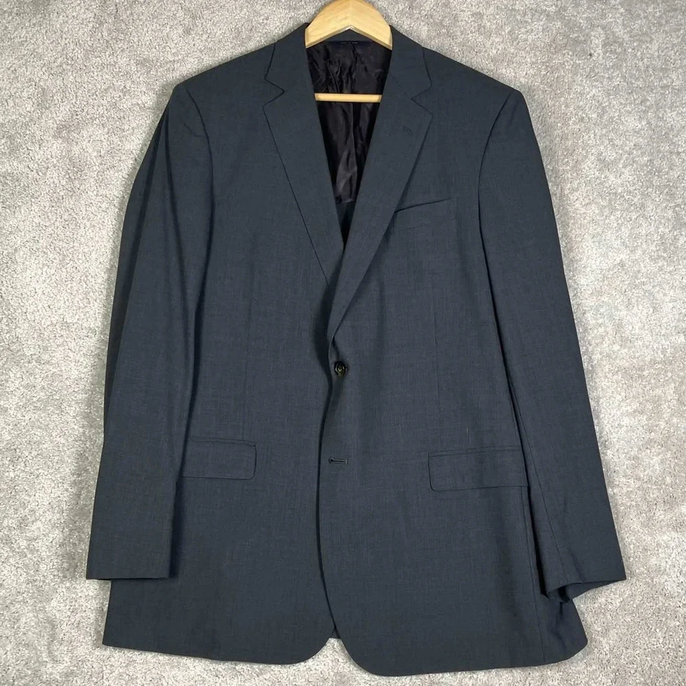 Brooks Brothers Suit Men 44L 37x29 Grey BrooksCool Fitzgerald Wool Blend